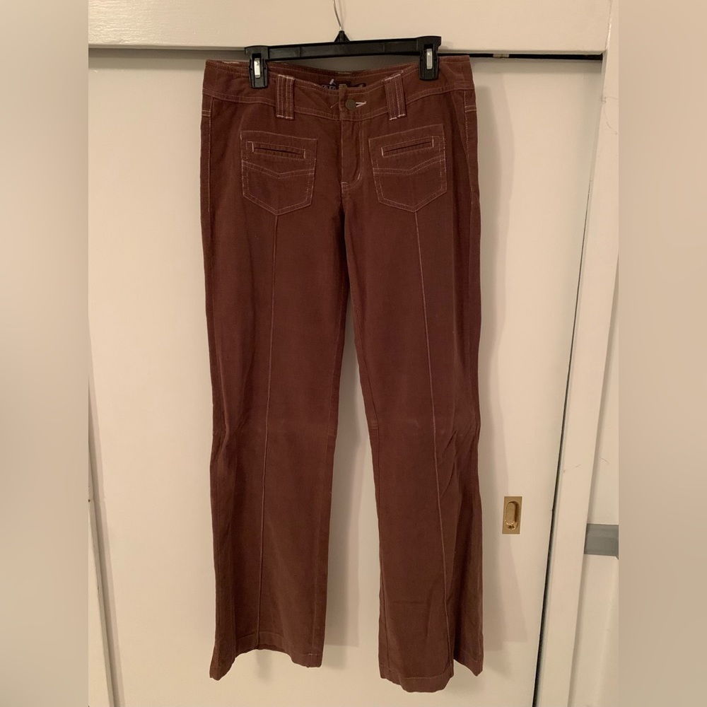 Fossil womens brown low rise flare corduroy